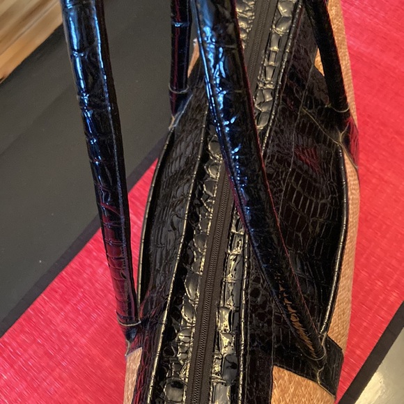 Beach bag in straw and faux leather - Picture 7 of 7